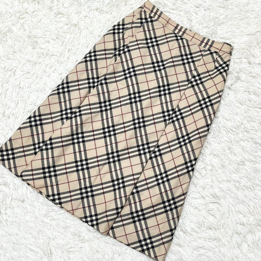 BURBERRY LONDN バーバリー ノバチェック フレアスカート ロング