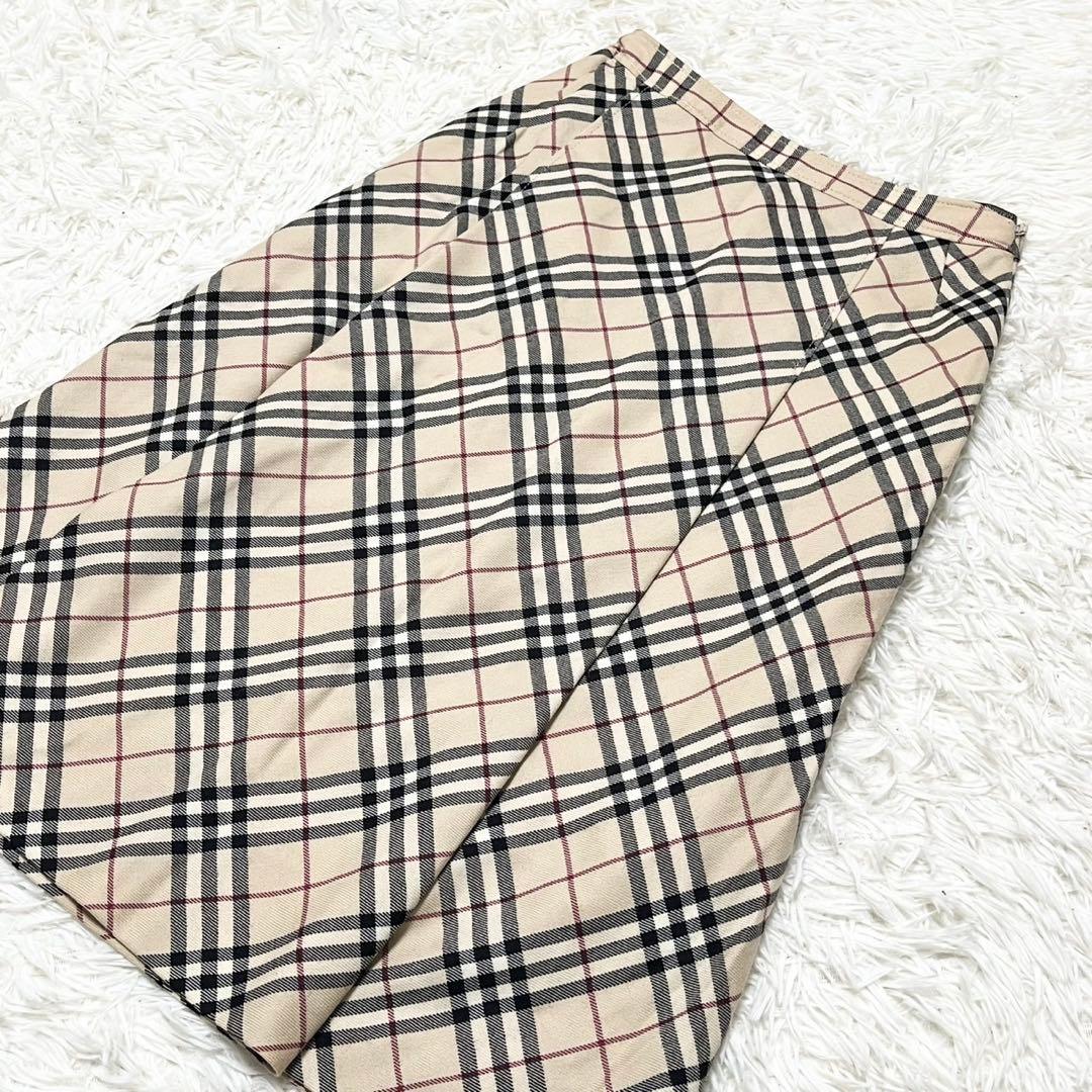 BURBERRY LONDN バーバリー ノバチェック フレアスカート ロング