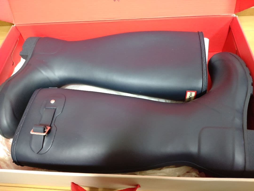 【美品】HUNTER レインブーツ　ネイビー　24cm