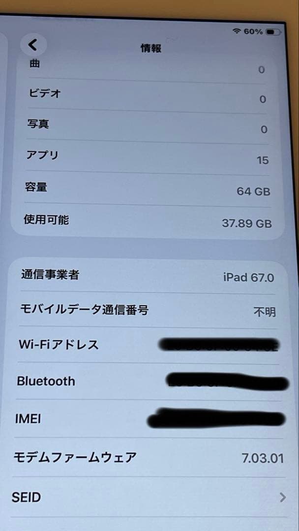 Apple iPad mini 5 64GB バッテリー96%