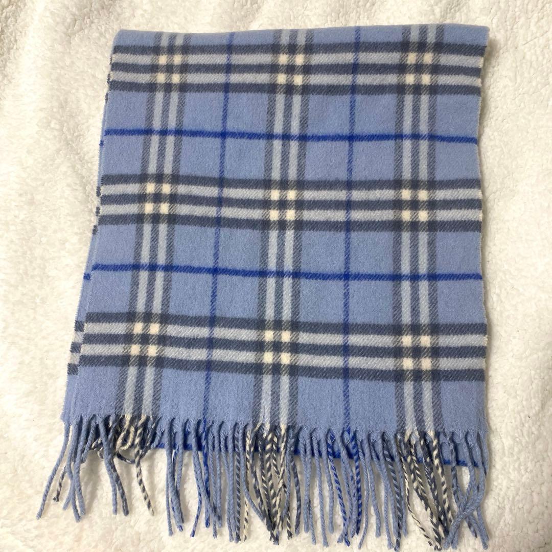 バーバリー　BURBERRY Londonブルー ノバチェック　ウール　カシミヤ