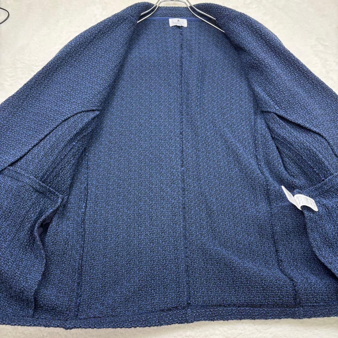 極美品　LANVIN ネイビー ニット　カーディガン　テーラードジャケット　近年