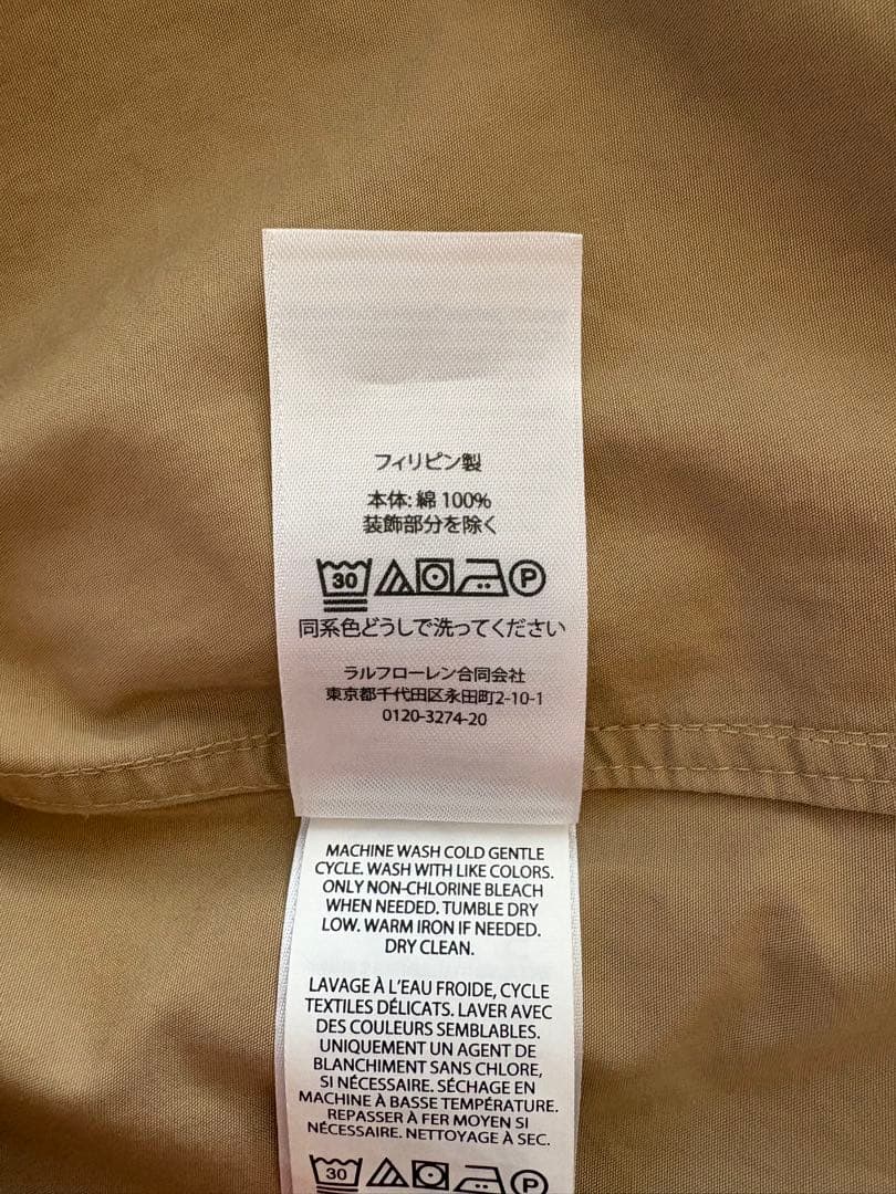 LAUREN RALPH LAUREN ベージュ シャツワンピース　ベルトリボン