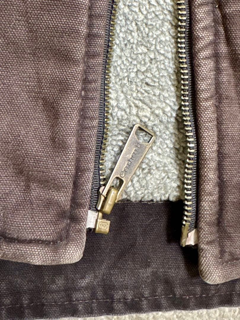 Carhartt フリースライナー ダックベスト ブラウン 2XL メキシコ製