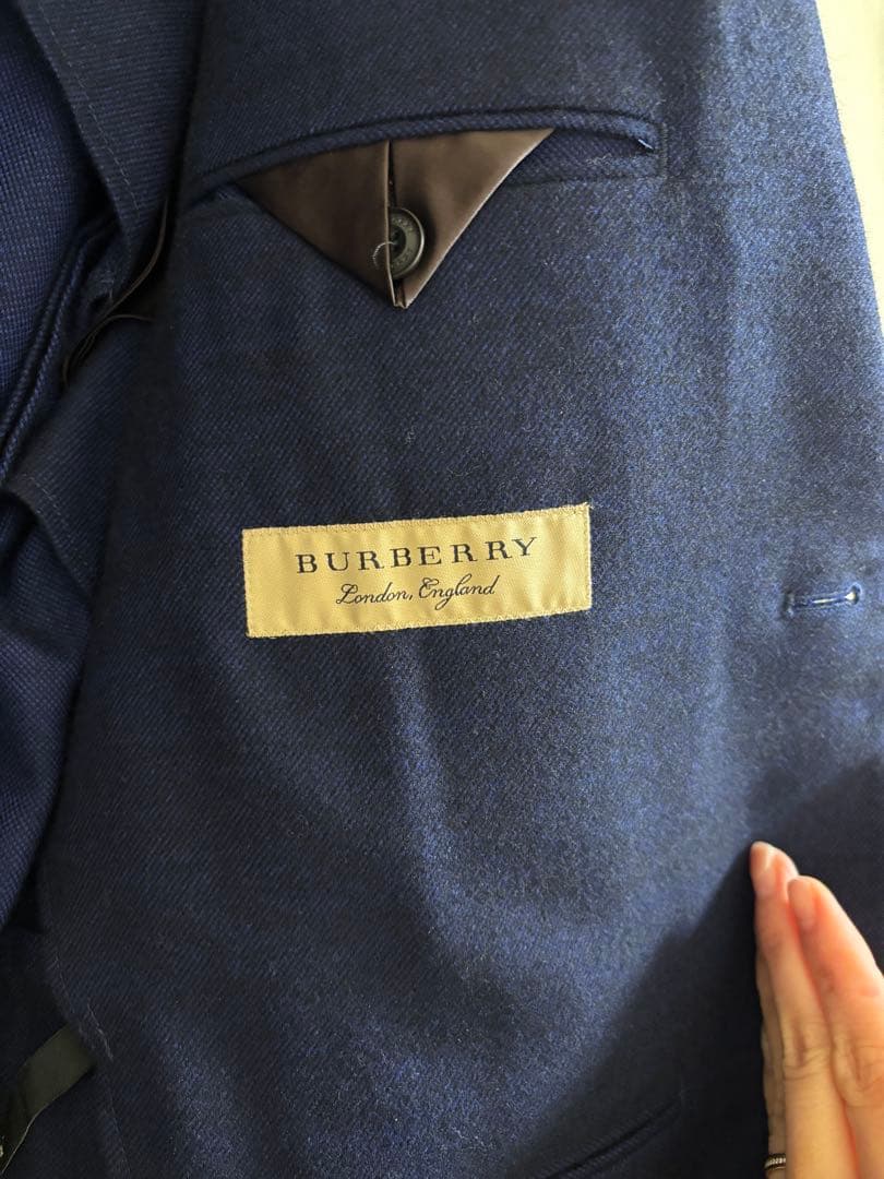 ※値下げ美品BURBERRY テーラードジャケット ネイビー 52R イタリア製