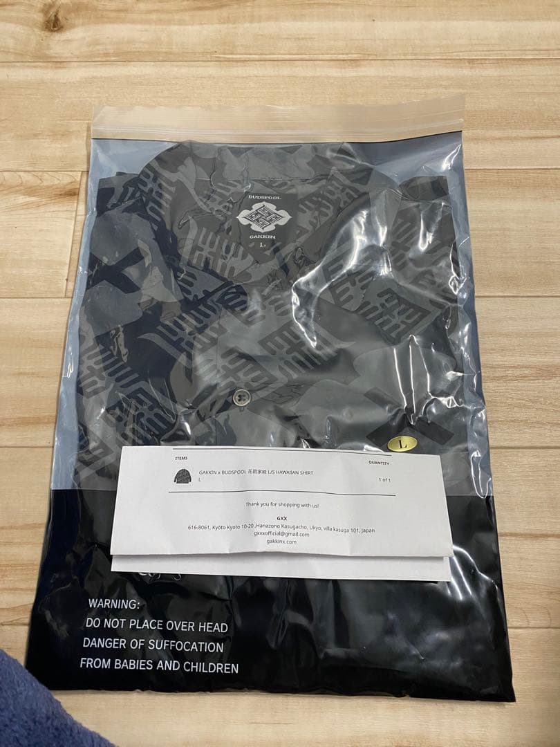 GAKKIN x BUDSPOOL 花罰家紋 L/S HAWAIlAN SHIR