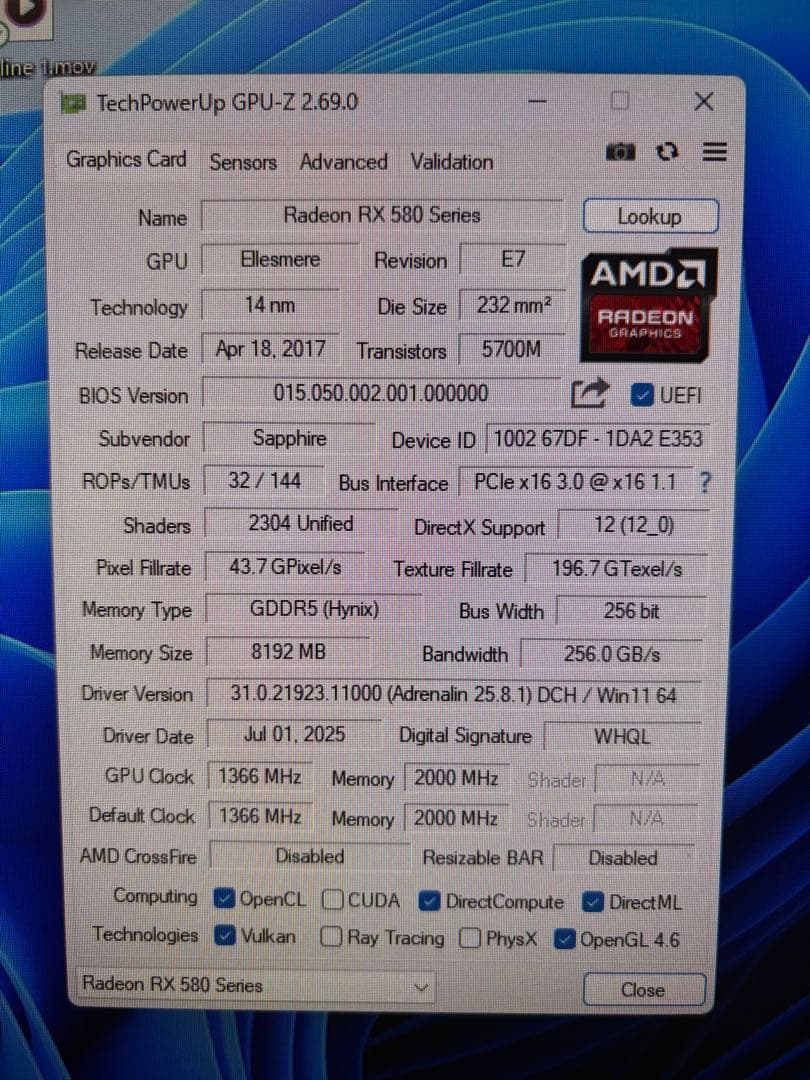 あ*み様 SAPPHIRE PULSE RADEON RX580 8G GDDR