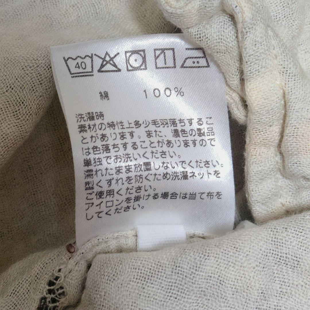 UCHINO　ガーゼ　シャツ　ワンピース　チュニック　チェック　長袖　M