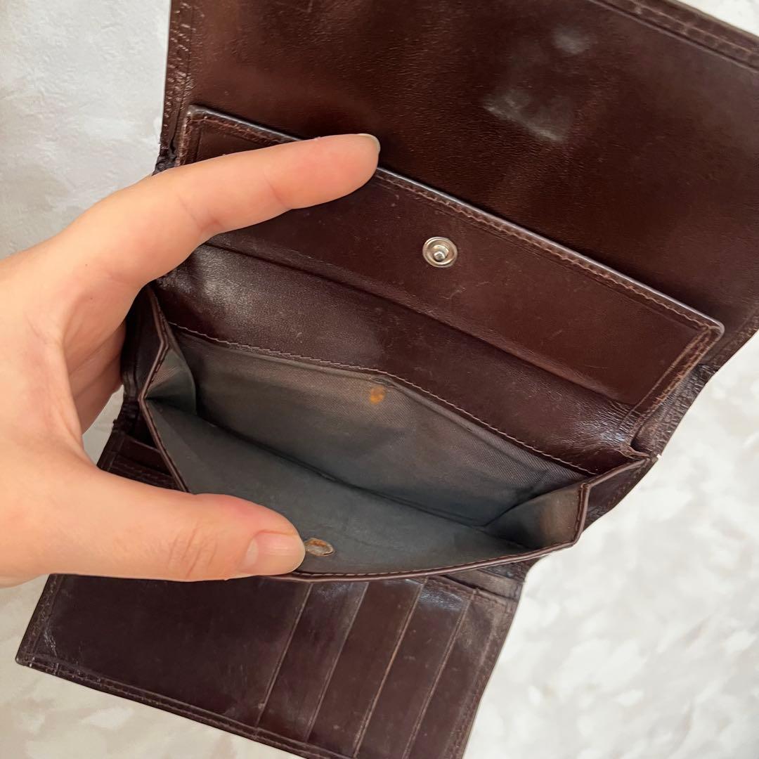 FENDI フェンディ ズッカ柄×レザー 三つ折り財布 ミニ財布