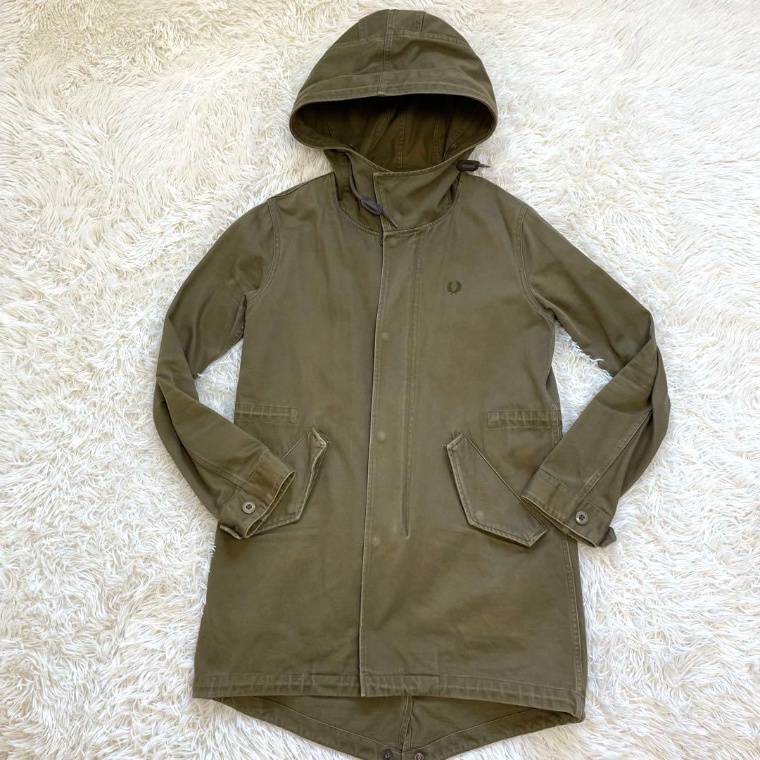 FRED PERRY カーキ インナー ロゴ ファー 3way モッズコート