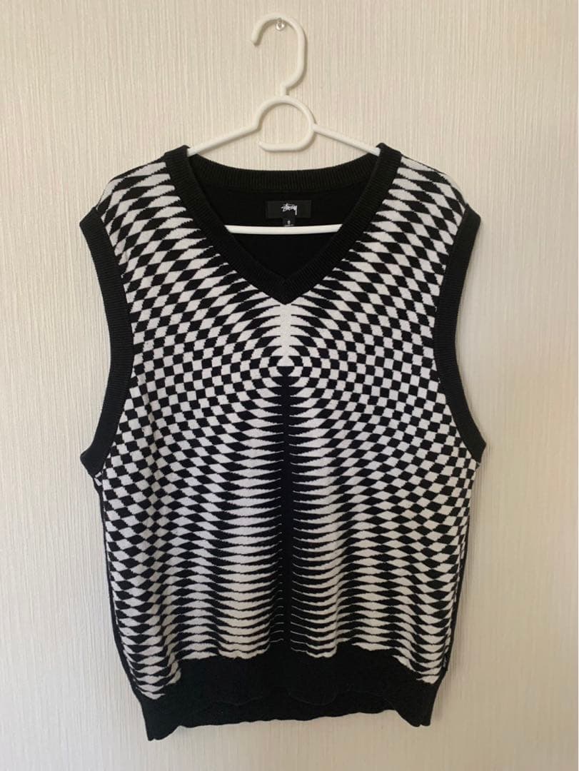 stussy psychedelic check vest Sサイズ