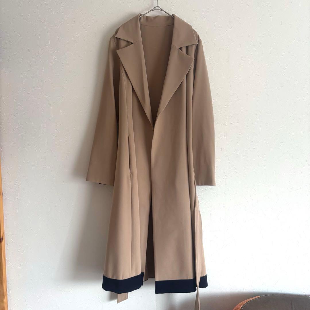 完売品 JENNE オードリーフレアトレンチコート ベージュ L