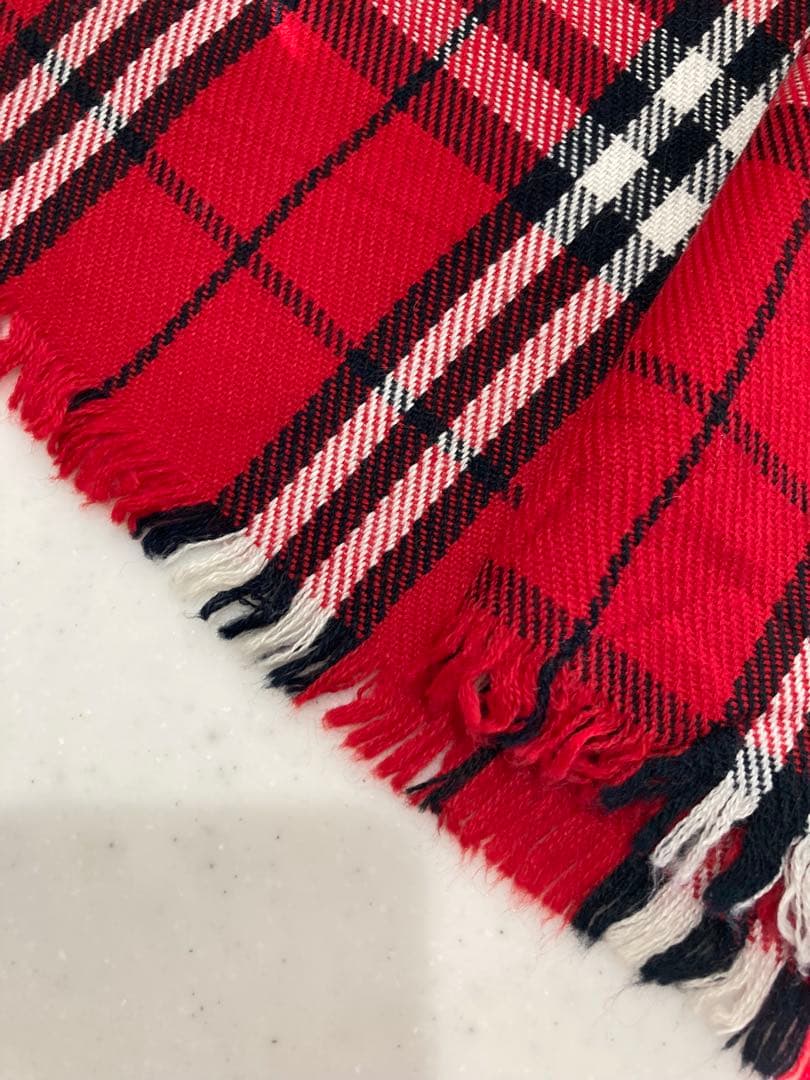 Burberrys 赤 チェック柄 マフラー