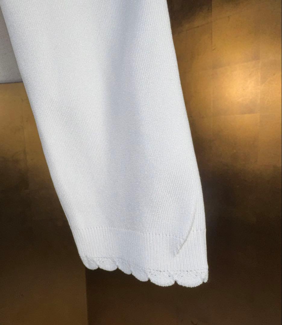 【Reneルネ】新品定価48,000円ピークス素材ビジューボレロ36 ホワイト