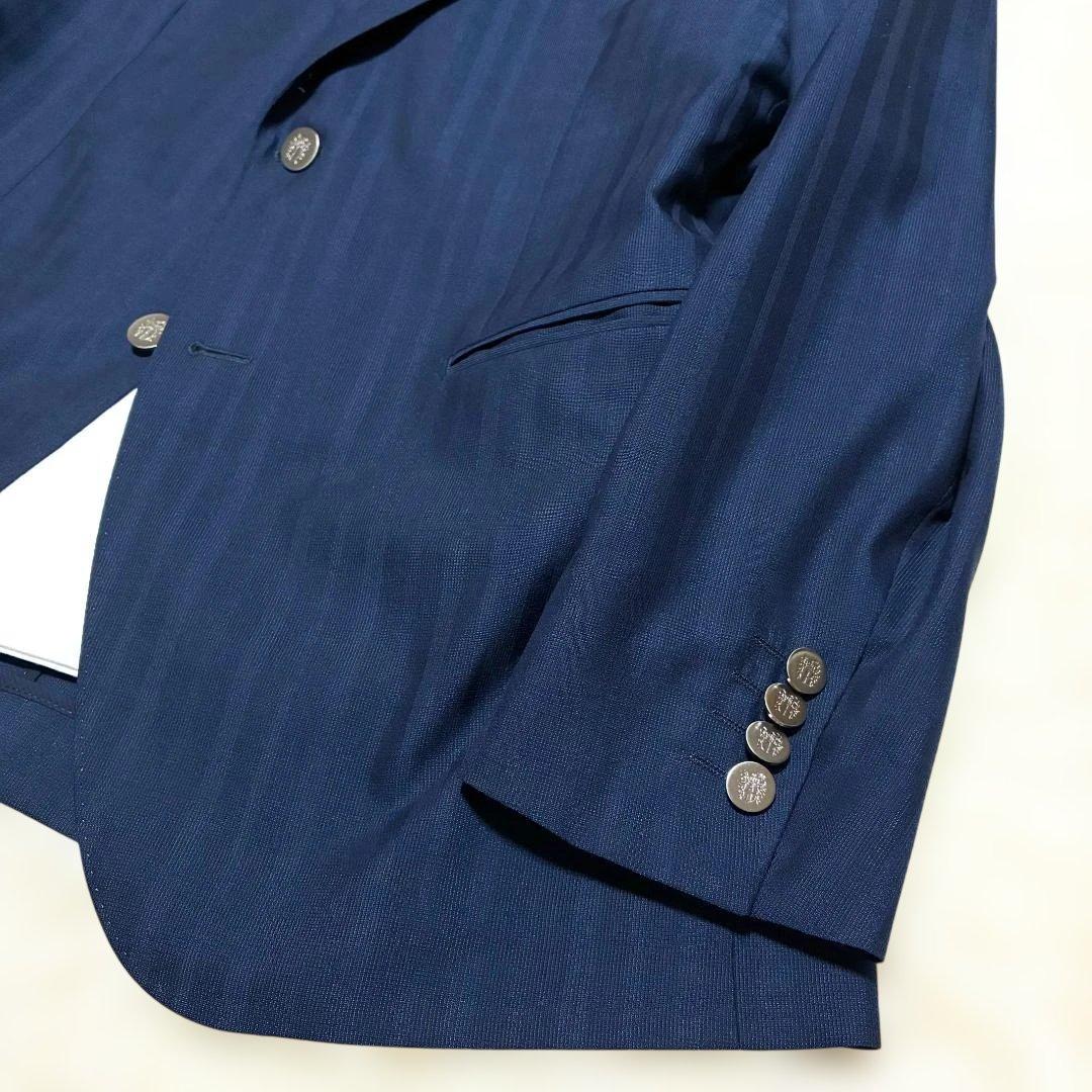 極美品✨ DAKS 紺ブレザー 銀ボタン ネイビー シャドーチェック 背抜き