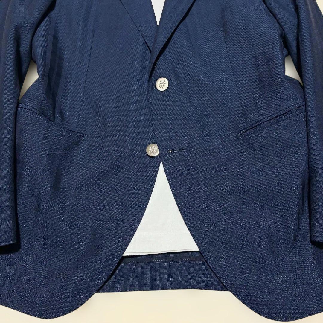 極美品✨ DAKS 紺ブレザー 銀ボタン ネイビー シャドーチェック 背抜き