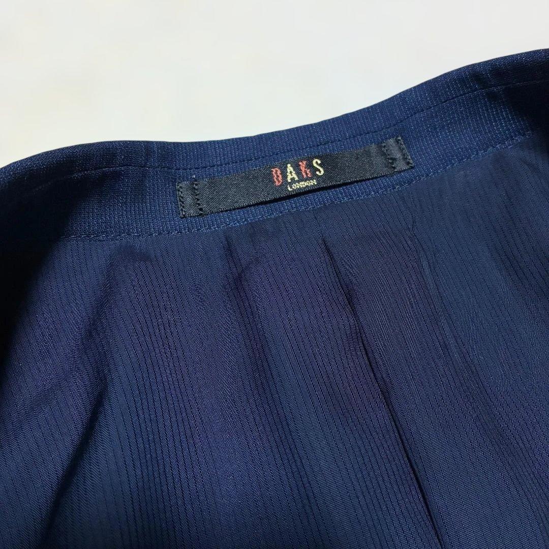極美品✨ DAKS 紺ブレザー 銀ボタン ネイビー シャドーチェック 背抜き