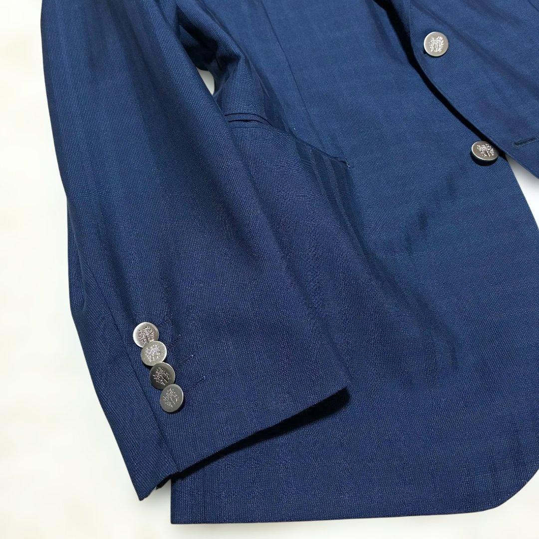 極美品✨ DAKS 紺ブレザー 銀ボタン ネイビー シャドーチェック 背抜き