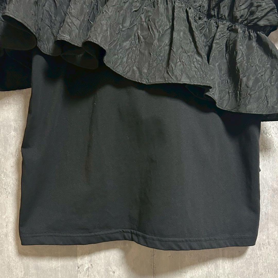 Mystrada マイストラーダ アシメフリルTシャツ ブラック M