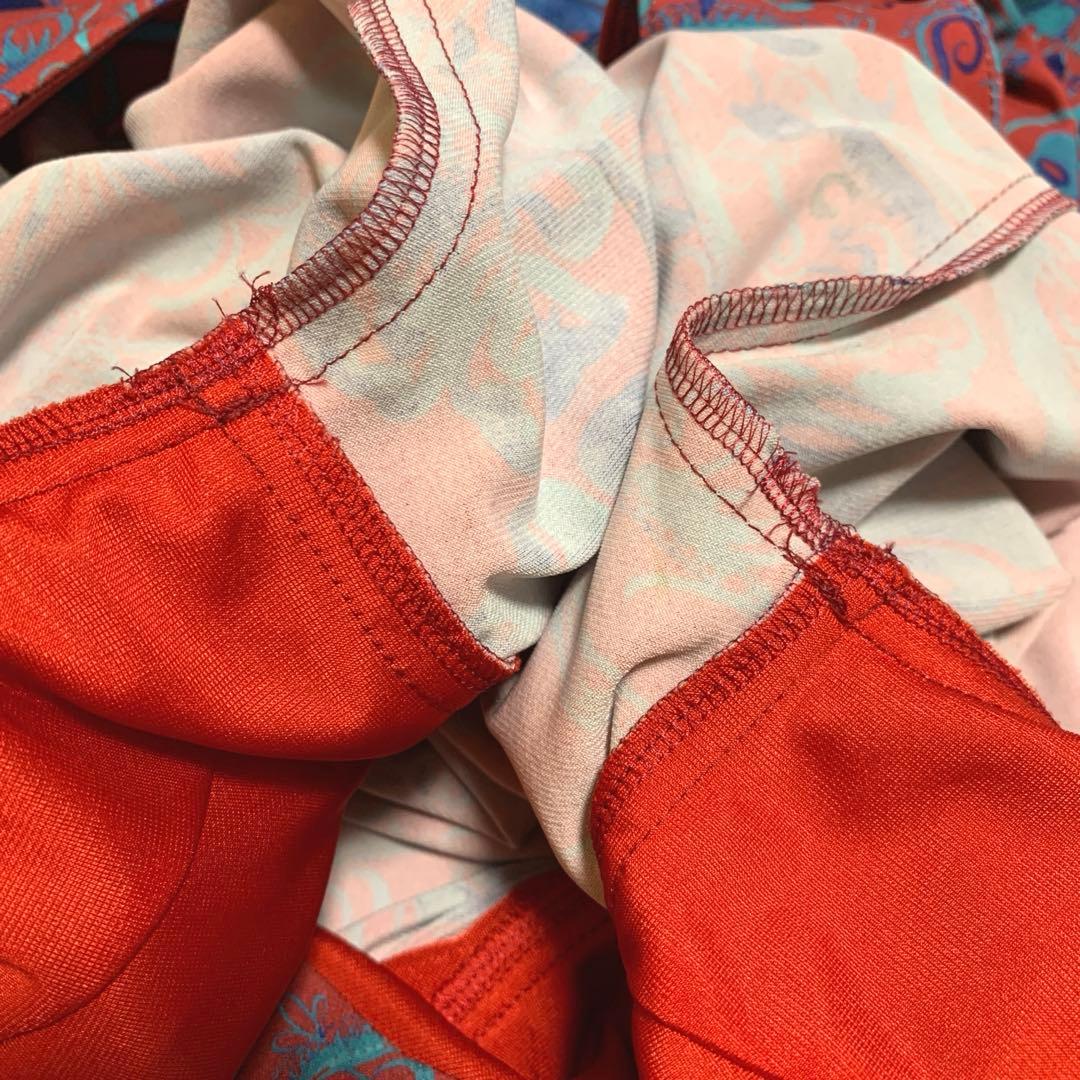 未使用級✨希少サイズ kayme ケイミー シノワレッド ギャザー ワンピース