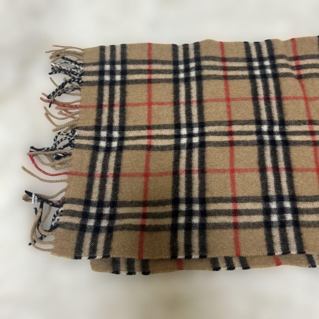 【極美品】　バーバリー　マフラー　カシミヤ100% チェック　ブラウン　ベージュ