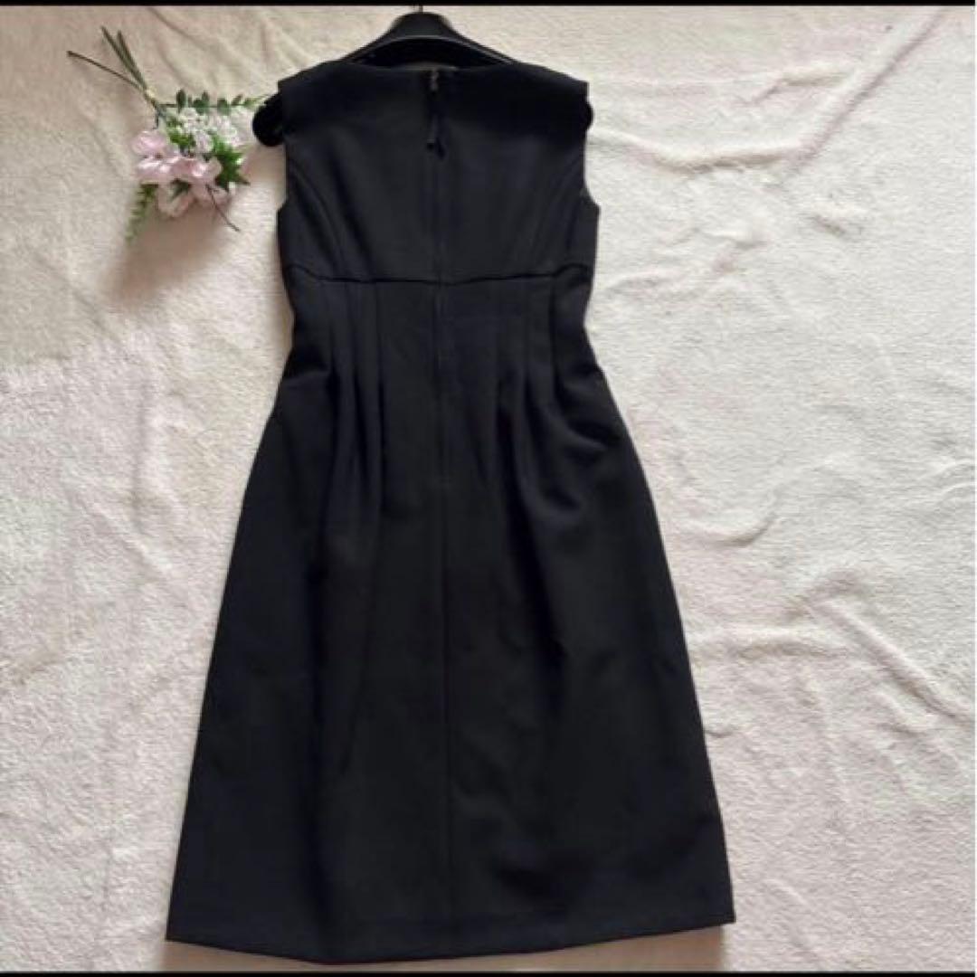 極美品⭐️フォクシー ストレッチ ダブルフェイス ワンピース タック Aライン