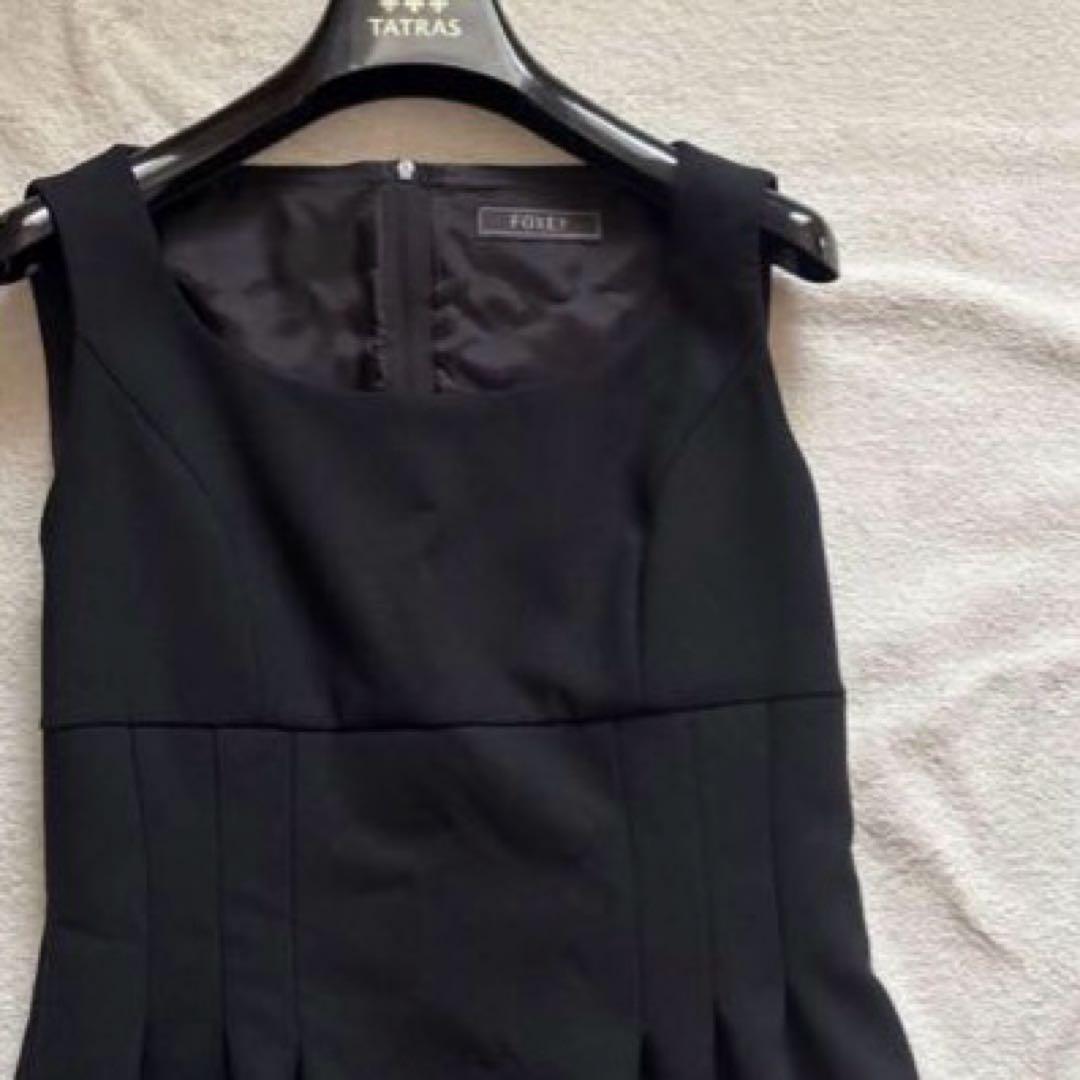 極美品⭐️フォクシー ストレッチ ダブルフェイス ワンピース タック Aライン