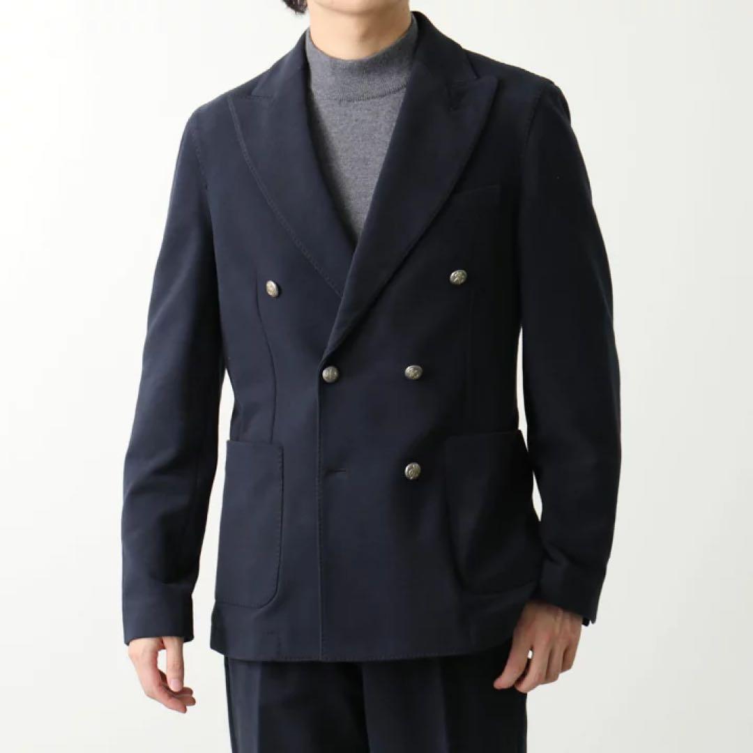 【極美品】CIRCOLO カシミアタッチコットンジャージーダブル6Bブレザー