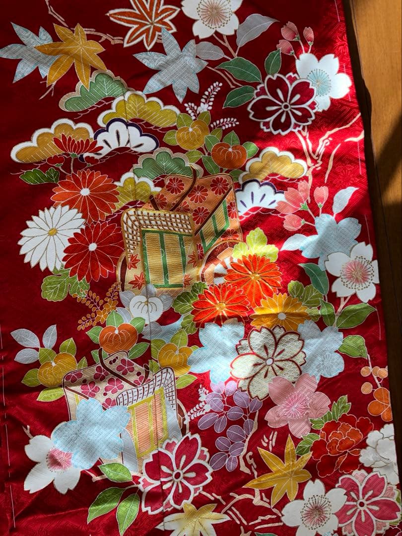 ちい様 千總　正絹振袖　未仕立て仮絵羽