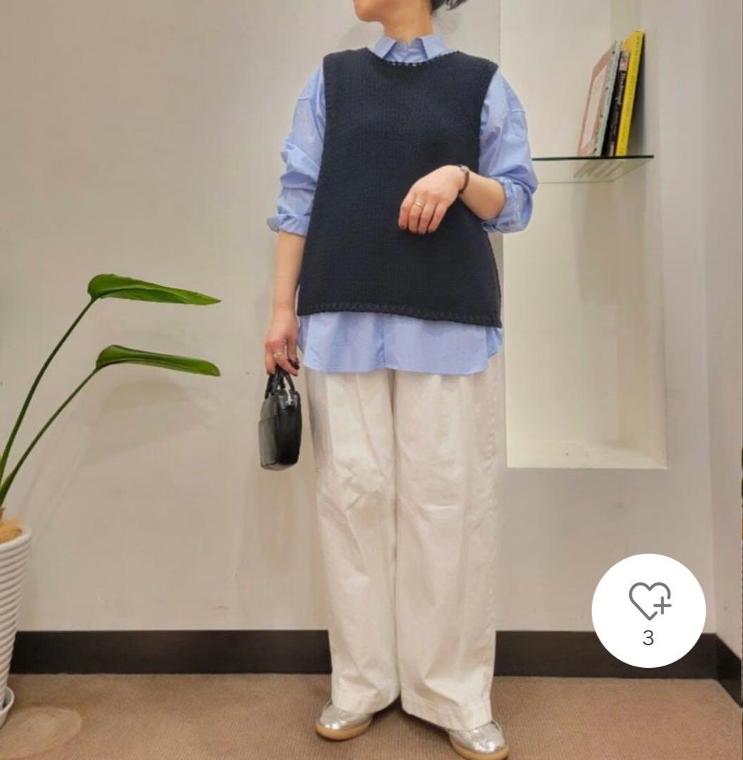 かぐれ　新品　今季　ホワイトデニムワイドパンツ 2026春夏