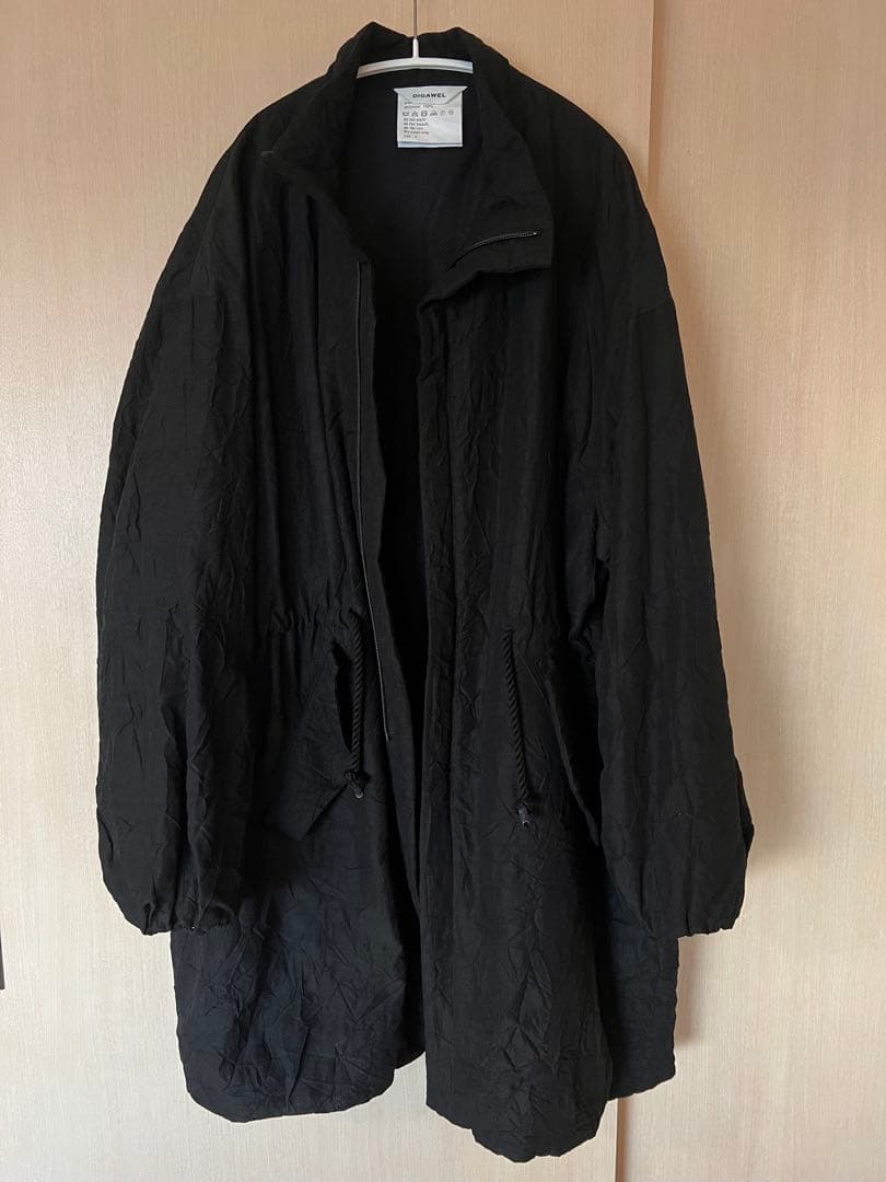 名作 DIGAWEL loose coat black マイヤー加工　サイズ2
