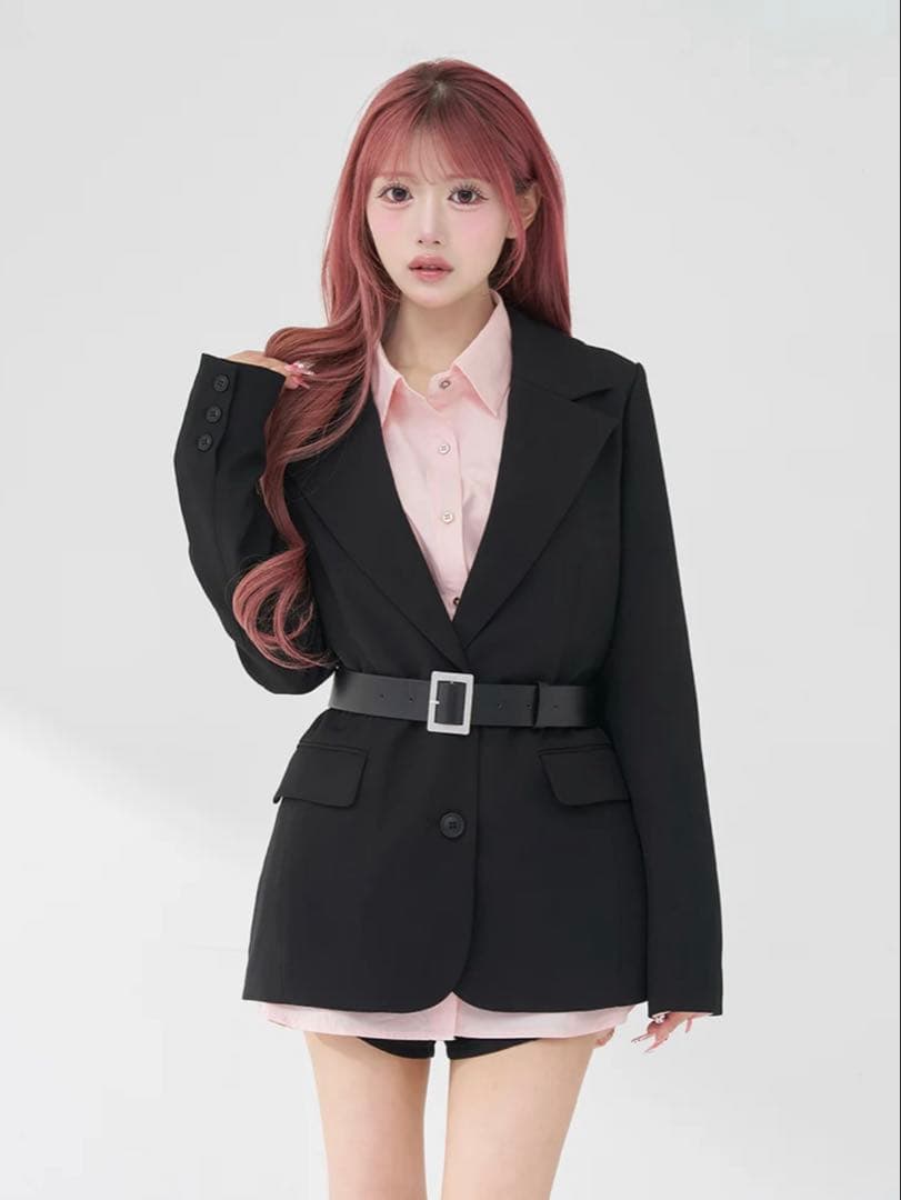 Darich♡ウエストマークテーラードジャケット　(BLK・Sサイズ)