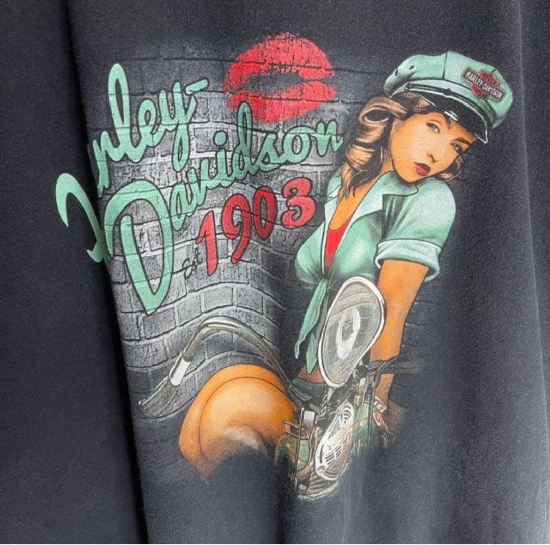 激レア【ハーレーダビッドソン】tシャツ セクシーガール イーグル 3XL 古着