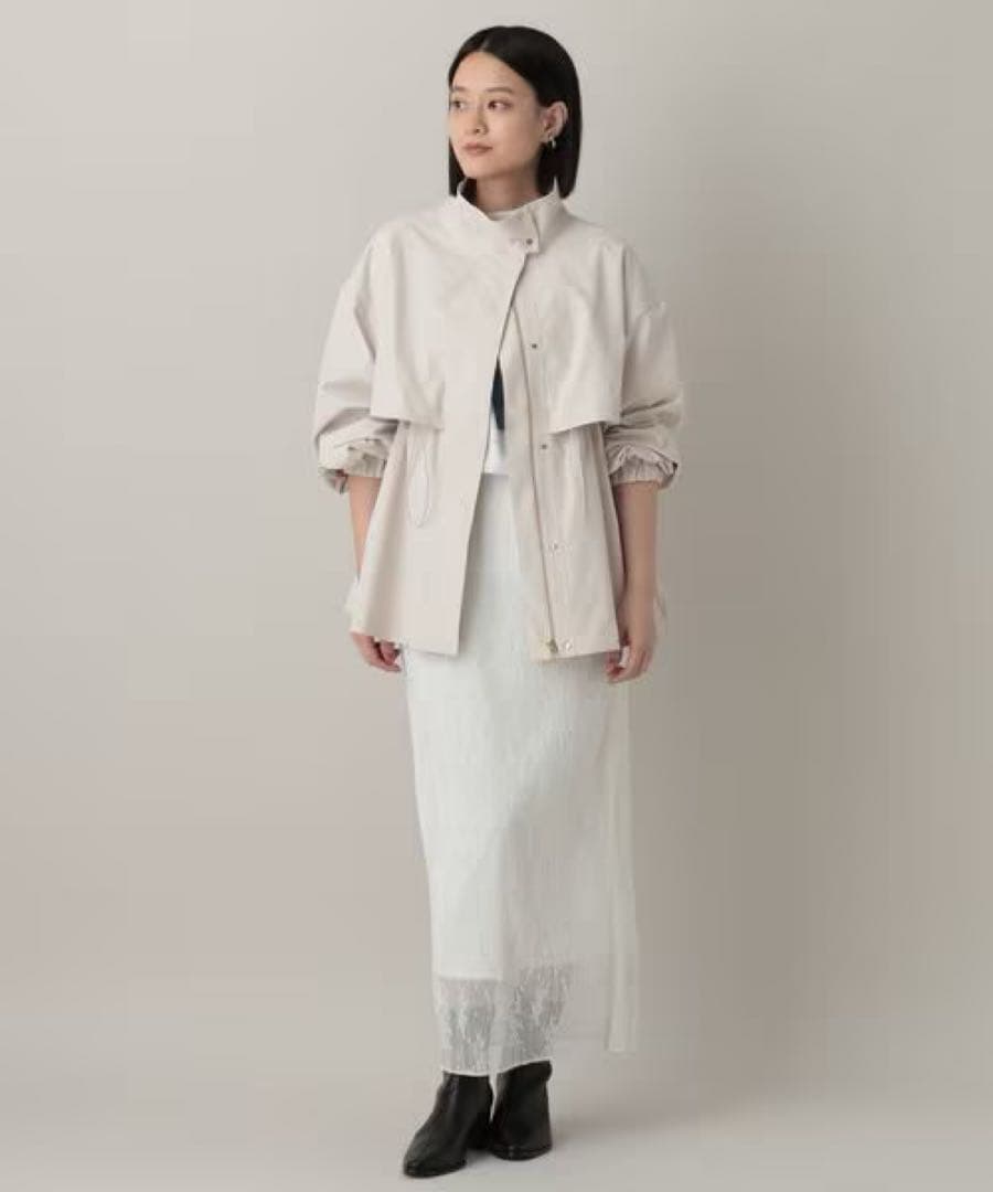 apart by. 【撥水加工付き】スタンドブルゾン　アイボリー