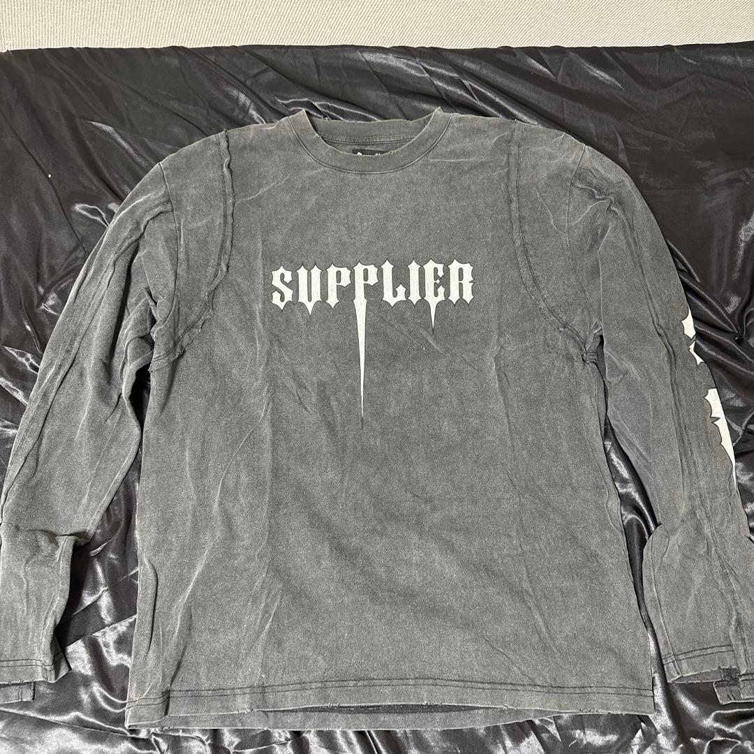 SUPPLIER ダークグレー ロングTシャツ