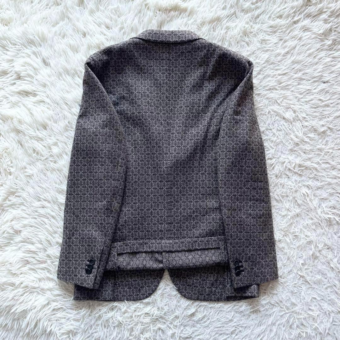 <極美品>BOGLIOLI dover 総柄 ブラウン ウール ジャケット 46