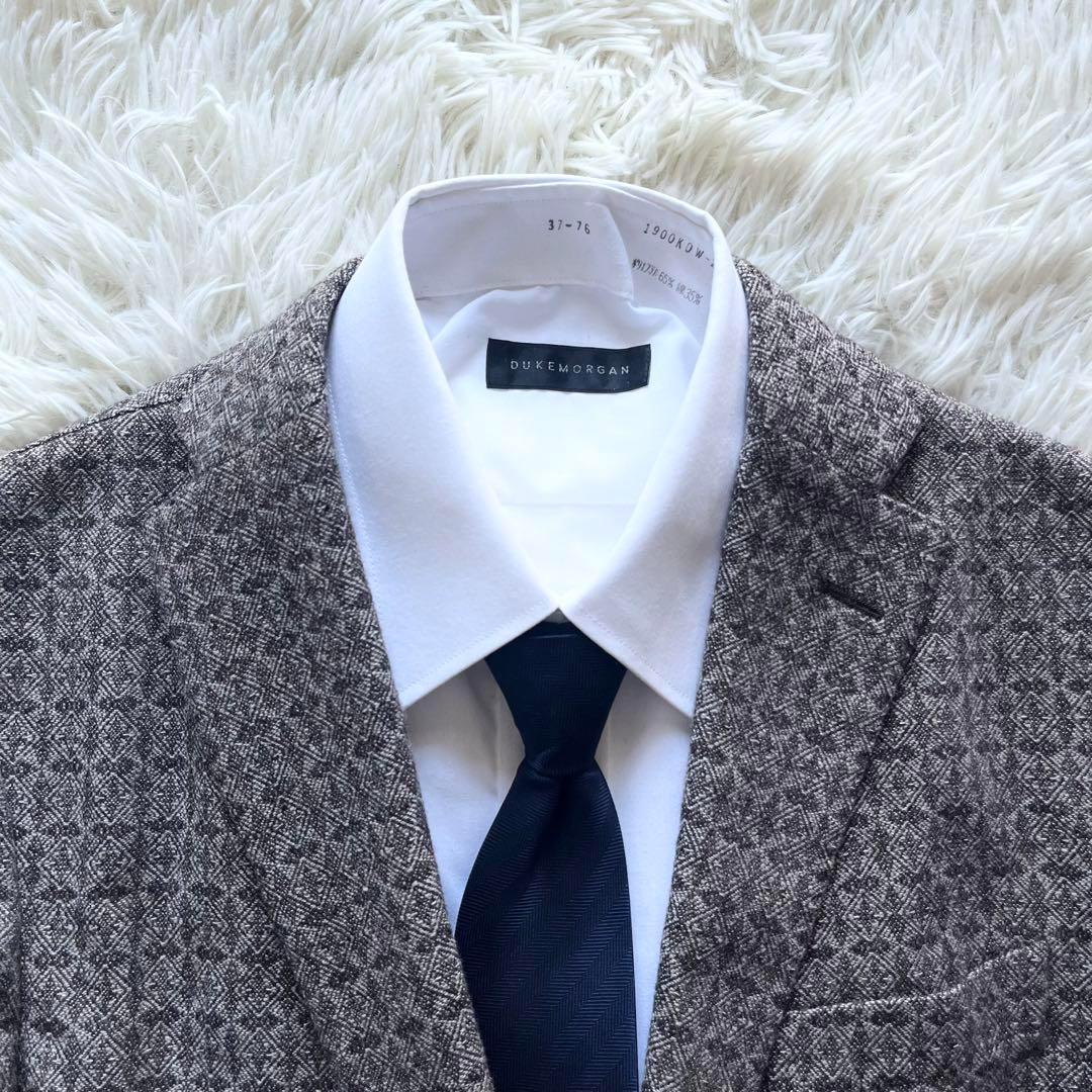 <極美品>BOGLIOLI dover 総柄 ブラウン ウール ジャケット 46