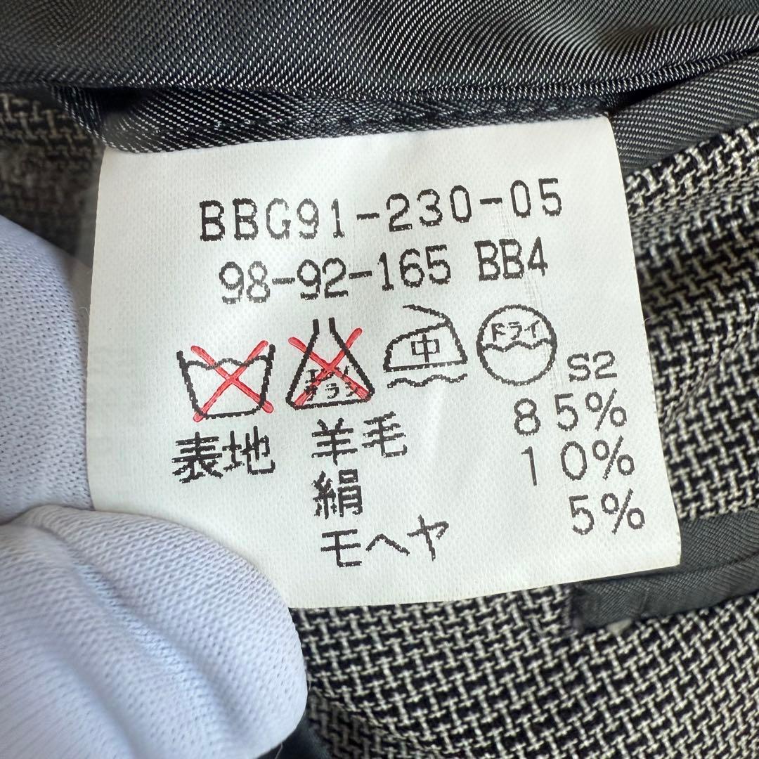 極美品☆BURBERRY LONDON/ダブル/テーラード/銀ボタン/モヘア/絹