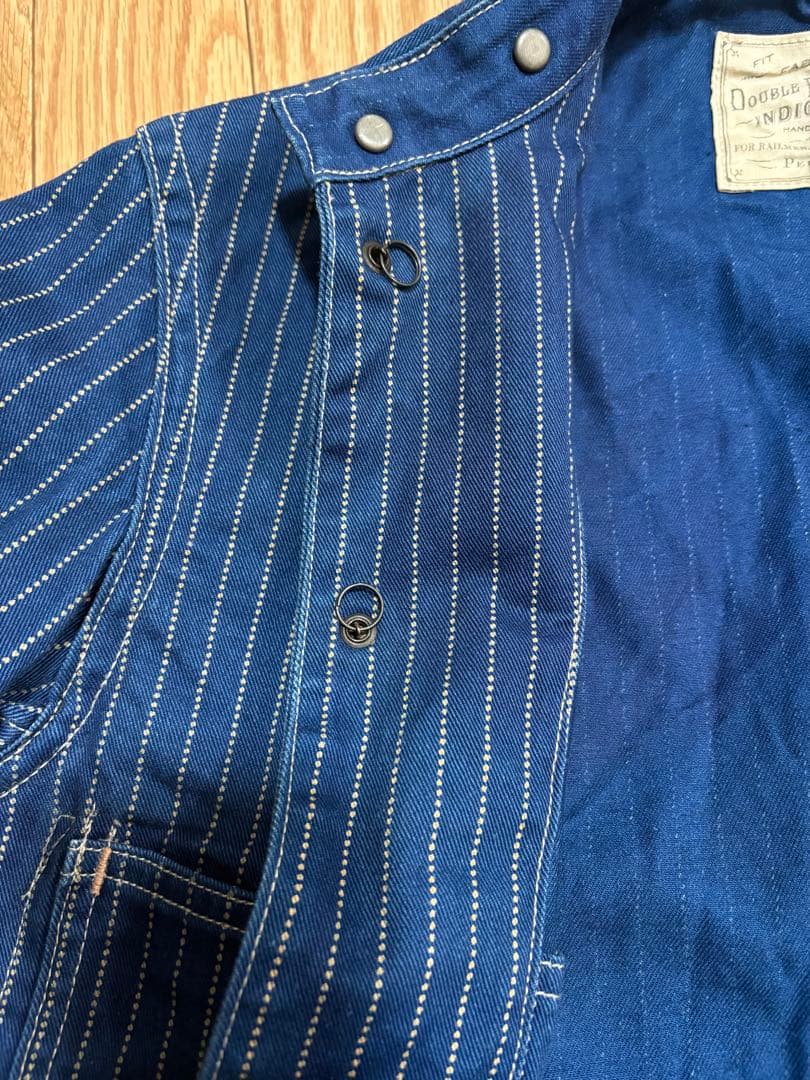 RRL ストライプ ウォバッシュ ジャケット レイルマン カバーオール S