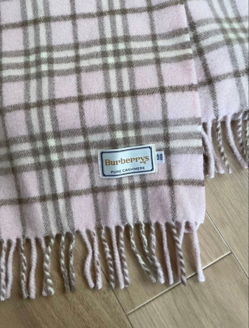 美品✨ Burberrys ノバチェック　ピュアカシミア　マフラー ピンク