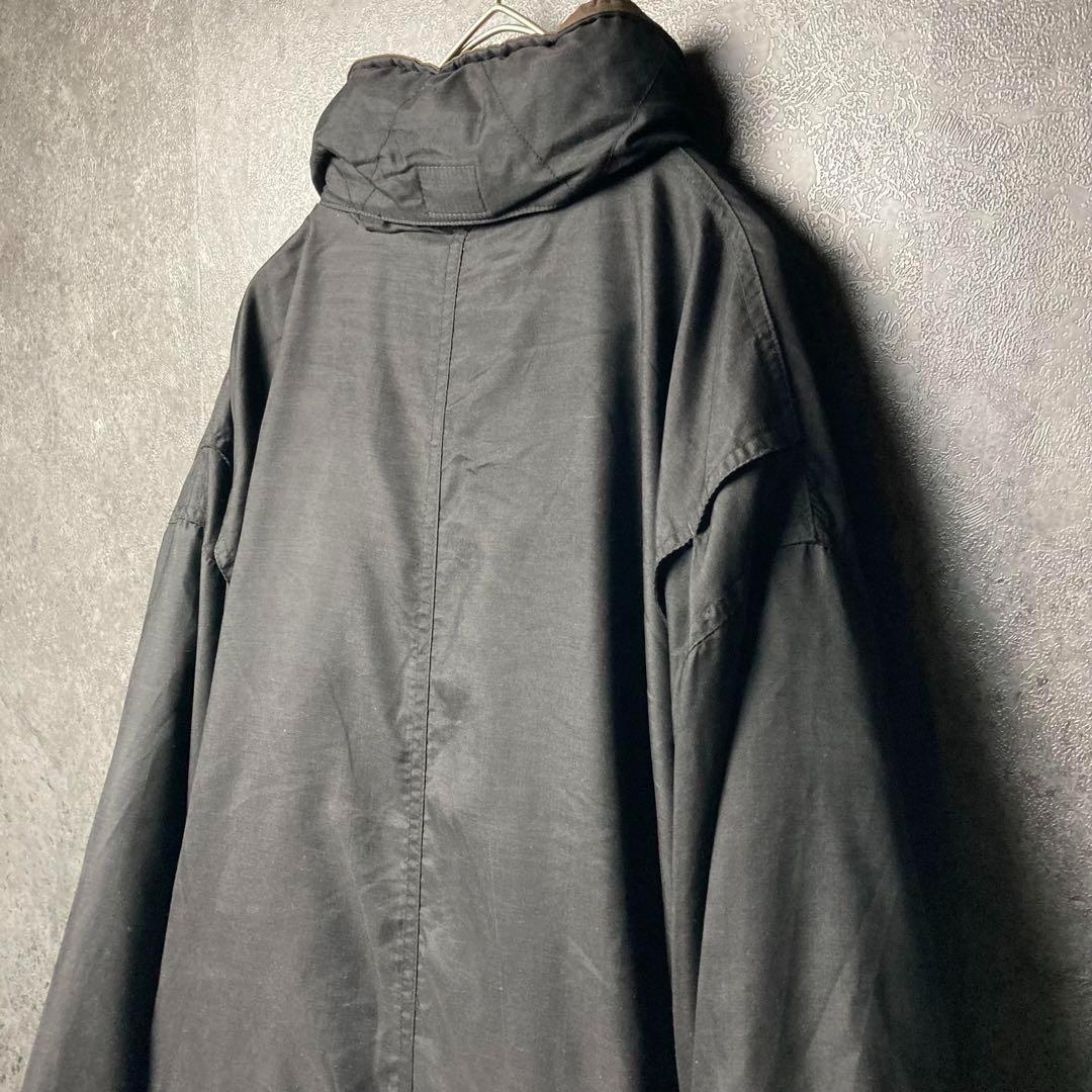 vintage モッズコート　マキシ丈　ブラック　無地　ライナー付　古着