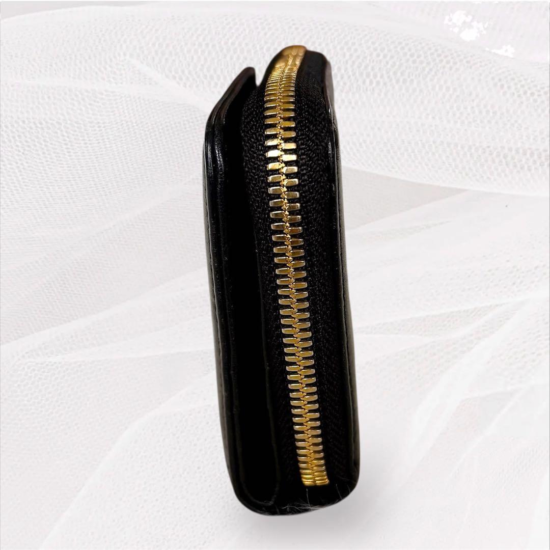 【未使用級✨】アニエスベー ボヤージュ 二つ折り財布 黒 金ロゴ ギャランティ付
