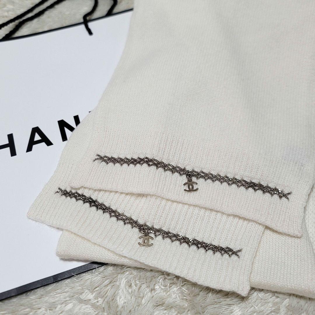 CHANEL♡シャネル ココマーク＆チェーン マフラー カシミヤ100