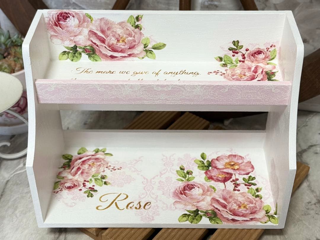 木製引き出しBOX※ キャニスターラック※ キッチンシェルフ※時計※デコパージュ