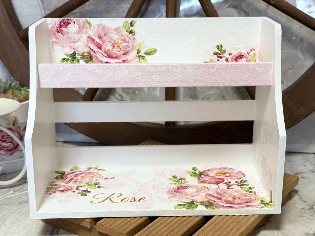 木製引き出しBOX※ キャニスターラック※ キッチンシェルフ※時計※デコパージュ