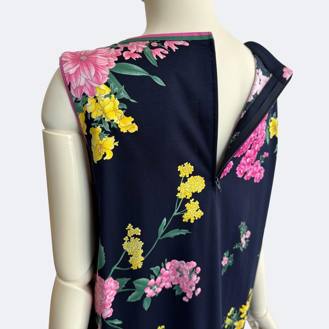 LEONARD FASHION レオナール ワンピース ネイビー 花柄 未使用