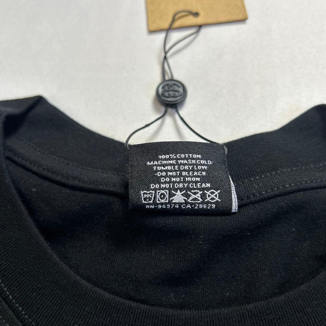 STUSSY Tシャツ XLバックプリント ネコ 人気デザイン 黒タグ付き