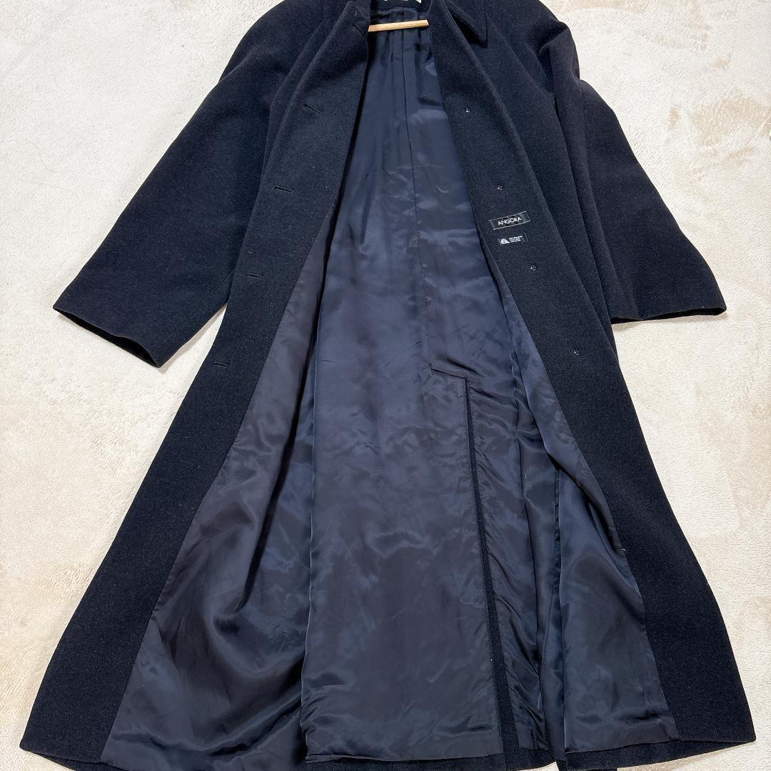 美品⭐️カルバンクライン アンゴラ混 ウール ロングコート 9 M ブラック
