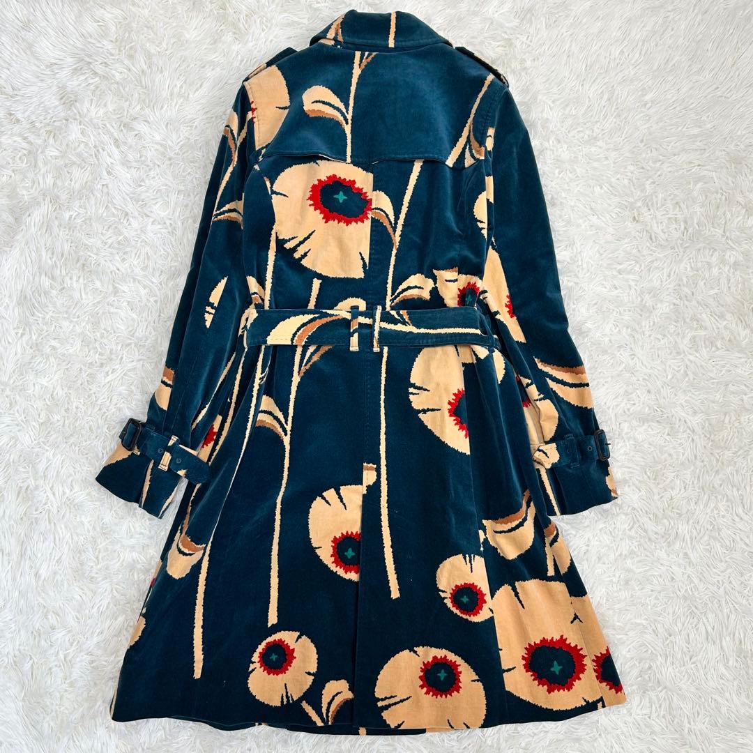 ポールスミストレンチコート フラワー柄 ベルベット 花柄 ベルト 40