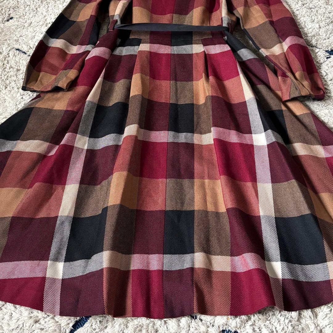 【タグ付き✨】ブルーレーベルクレストブリッジ　チェックワンピース　リボン　36